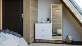 Komoda z lustrem Coco White and Atlantic Pine