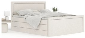 Beżowe łóżko kontynentalne ze schowkiem 200x200 cm Lavenda – Maison de Rêve