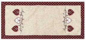 Bieżnik Serduszka kropka czerwony, 40 x 90 cm