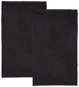 Czarne bawełniane ręczniki kąpielowe szybkoschnące/frotte zestaw 2 szt. 90x140 cm Quick Dry – Catherine Lansfield