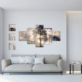 Obraz drzewa we mgle (125x70 cm)
