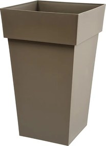 Kwadratowy doniczka Toscana 39 x W.65 cm - Taupe - Solidny i trwały
