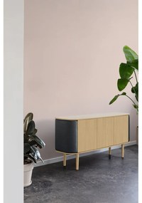 Antracytowa niska komoda w dekorze dębu 150x75 cm Treasures – UMAGE