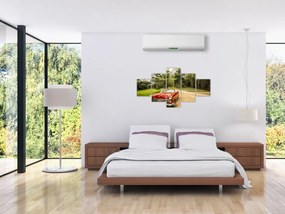Obraz - zabytkowy samochód w przyrodzie (125x70 cm)