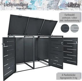 STILISTA Kontener na pojemniki 201 x 80 x 116 cm, antracytow