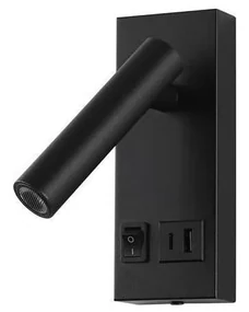 LED Kinkiet punktowy z USB LED/2W/230V czarny