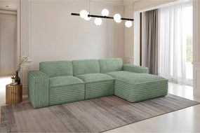 Narożnik w kształcie L Siena, tkanina Velo, Oliwkowy, Prawy