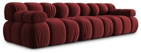 Czerwona aksamitna sofa 282 cm Bellis – Micadoni Home