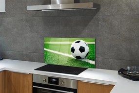 Szklany Panel Piłka na Zielonym Trawniku