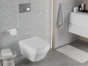 Mexen Riva miska wc Rimless Tornado z deską wolnoopadającą slim, duroplast, biała połysk - 30630200T