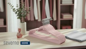 Zestaw wieszaków welurowych MAGIC VELVET 20 szt. różowe