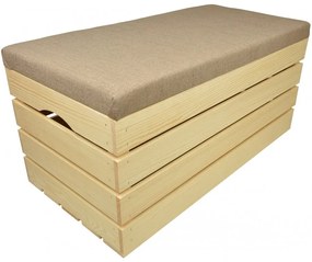 Pufa kufer skrzynia drewniana sosnowa siedzisko 80cm naturalna