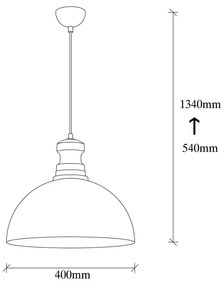 Lampa wisząca w kolorze złota z metalowym kloszem ø 40 cm Berceste – Opviq lights