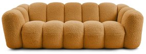 Musztardowa sofa z materiału bouclé 232 cm Hippolyte – Bobochic Paris