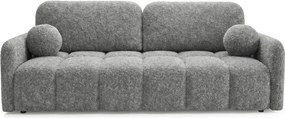 Sofa ZEN Rozkładana Dwuosobowa Ciemnoszara Boucle Japandi