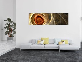Obraz - Abstrakcyjne róże w ognistych kolorach (170x50 cm)