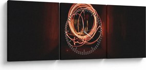 Obraz - linie w tunelu (z zegarem) (90x30 cm)