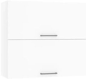 Biała górna szafka wisząca podwójna - Lucio 33X 80 cm połysk