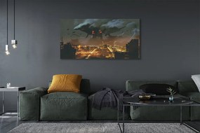 Duży obraz na płótnie Potwór w Mieście Nocą