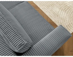 Ciemnoszara sztruksowa rozkładana/ze schowkiem sofa 244 cm Chelsea – Bobochic Paris