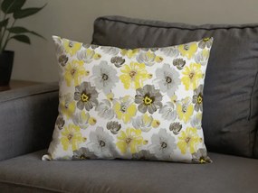 Zestaw 2 sztuk dekoracyjnych poszewek na poduszkę z mikrofibry FEONELLE 50x70 cm, żółto-szara