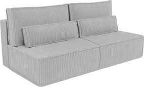 Masseno Sofa LINO z funkcją spania i pojemnikiem na pościel, Rozkładana sofa - Jasnoszary, TILIA 86