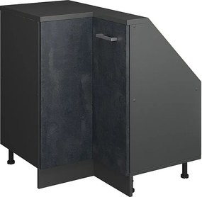 Narożna szafka kuchenna na dach skośny czarny beton 75.6x75.6x81.6 r-line