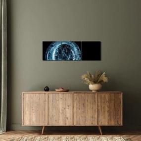 Obraz kropli lodu (z zegarem) (90x30 cm)