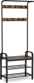 Wieszak na ubrania Valora HSR40B Organizer do przedpokoju Rustykalny brązowy metal