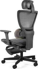 Ergonomiczny fotel biurowy Zenit z wysuwanym podnóżkiem, zgodny z normą BHP