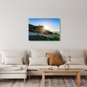 Obraz na szkle - Poranek w Alpach, Tyrol (70x50 cm)