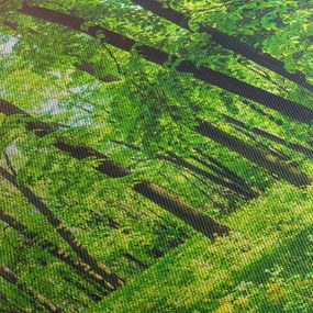 Obraz - Wiosenny las liściasty (z zegarem) (90x30 cm)