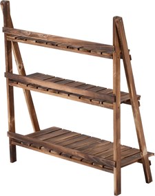 Outsunny Regał na Rośliny Ciemnobrązowy 80x37x93cm | Aosom PL