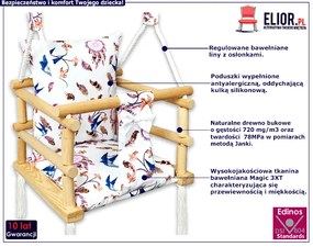 Kubełkowa huśtawka dziecięca jaskółki - Mafi