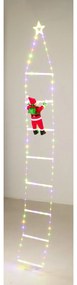 Świąteczna dekoracja, 124 LED, Święty Mikołaj na drabinie, 2 m