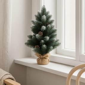 Ośnieżona sztuczna choinka z szyszkami, 60 cm