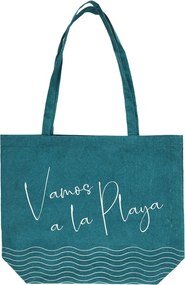 Materiałowa torba plażowa VAMOS, ciemnozielona