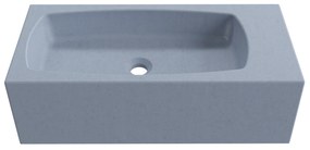 Zestaw umywalka betonowa prostokątna bez otworu na baterię 65 x 30 cm z półką ZALM i konsola