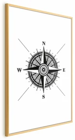 Plakat Kompas 29,7x42 cm z ramą złotą z marginesem ARTGEIST B