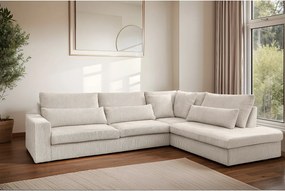 Narożnik w kształcie L SVEN, tkanina Poso, Beżowy, Prawy