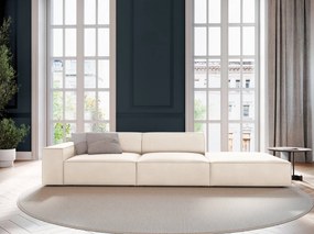 OUTLET Sofa 3-osobowa jasny beż welur 262x102x70 Jodie od Micadoni
