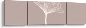 Obraz - Beżowe liście N⁰5 (170x50 cm)