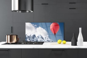 Panel Szklany do Kuchni Lot Balonem nad Śnieżnymi Alpami