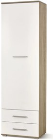 Szafa c2 głębokość 40 cm - biały połysk + dąb sonoma W9-A18
