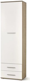 Szafa Kaloe C2 głębokość 40 cm - biały połysk + dąb sonoma
