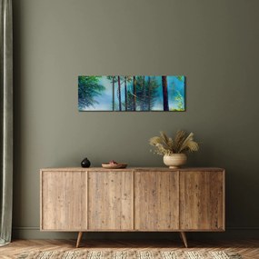 Obraz - Obraz olejny przedstawiający krajobraz (z zegarem) (90x30 cm)