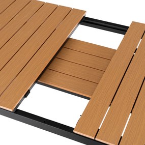 Rozkładany stół ogrodowy, kompozytowy Castello 160-210 cm, blat dąb, podstawa czarna