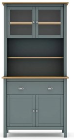 Szarozielony kredens z litego drewna sosnowego 90x180,5x40 cm Misti – Marckeric