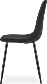 Czarne metalowe krzesło welurowe D4-Z99