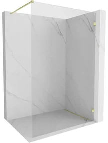 Mexen Lunar ścianka prysznicowa Walk-in prawa 110 x 200 cm, transparent 8 mm, złota szczotkowana - 830-110-000-55-00-P